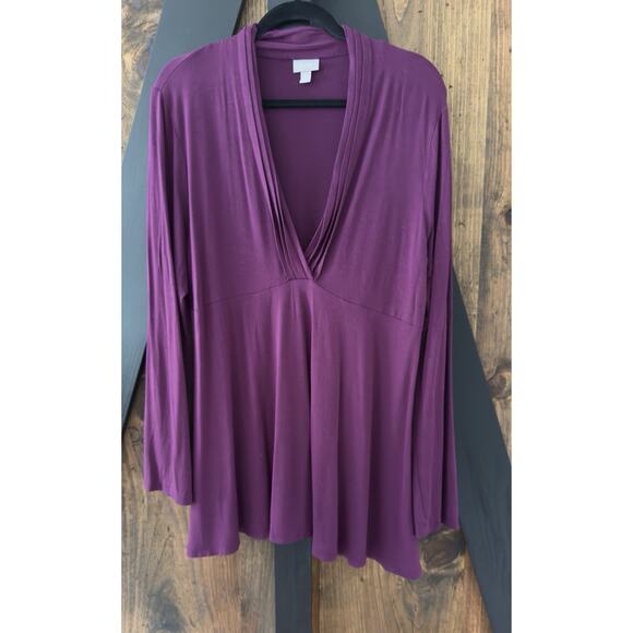 J. JILL Stretchy Empire Waist V-neck Tunic Size L EUC - Picture 1 of 7